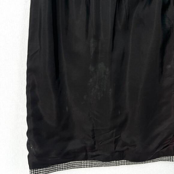 VINTAGE 70s SAINT LAURENT Wool Houndstooth Plaid Pencil Skirt XS Black White - Picture 16 of 16